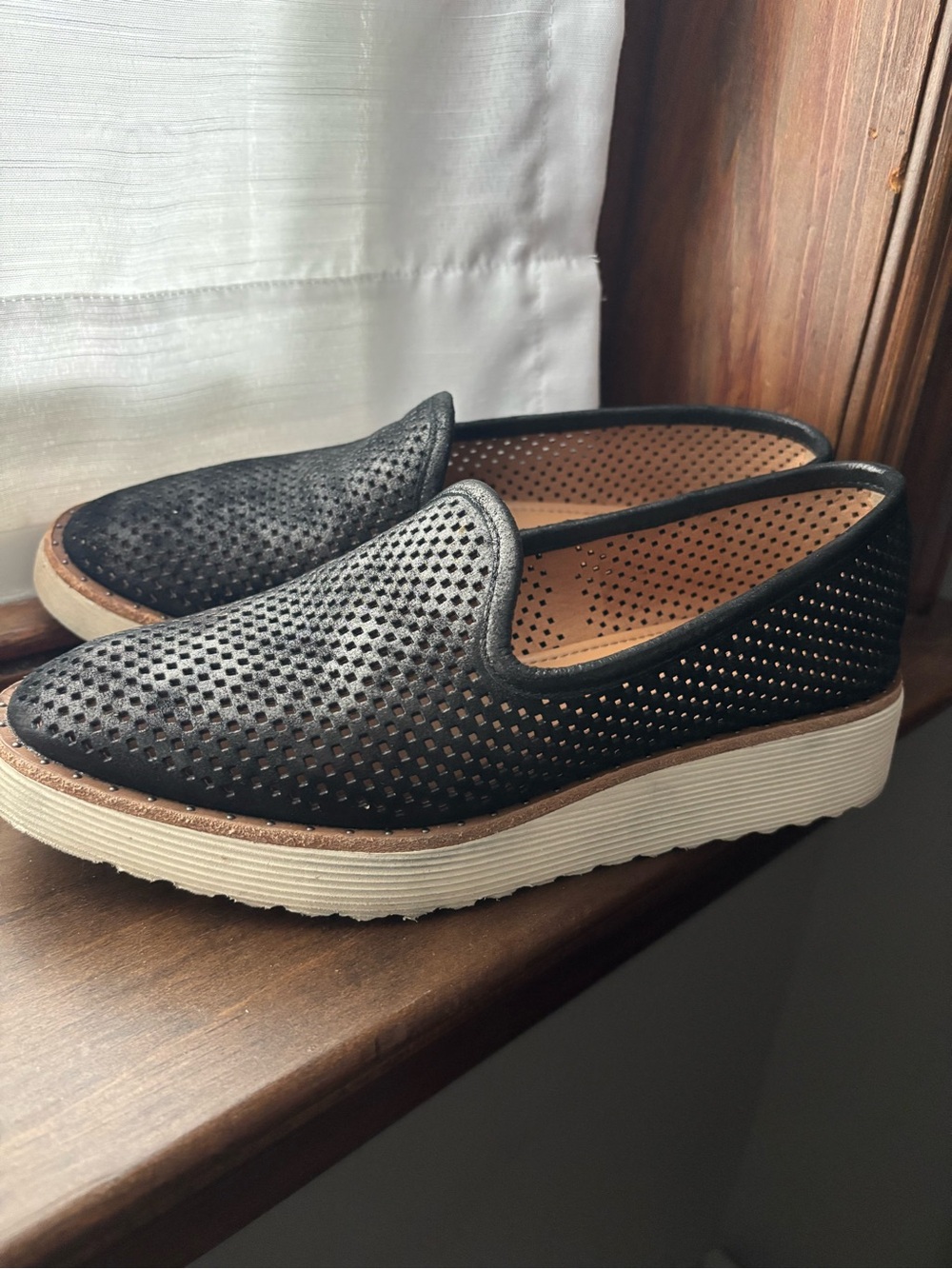 Women’s Black Perforated Slip-On Loafer